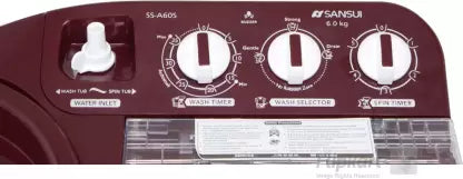Sansui 6 kg Semi Automatic Top Load Washing Machine Maroon  (WMSS60AS-CMA) (OPEN BOX) Sansui 6 kg Semi Automatic Top Load Washing Machine Maroon  (WMSS60AS-CMA) (OPEN BOX)